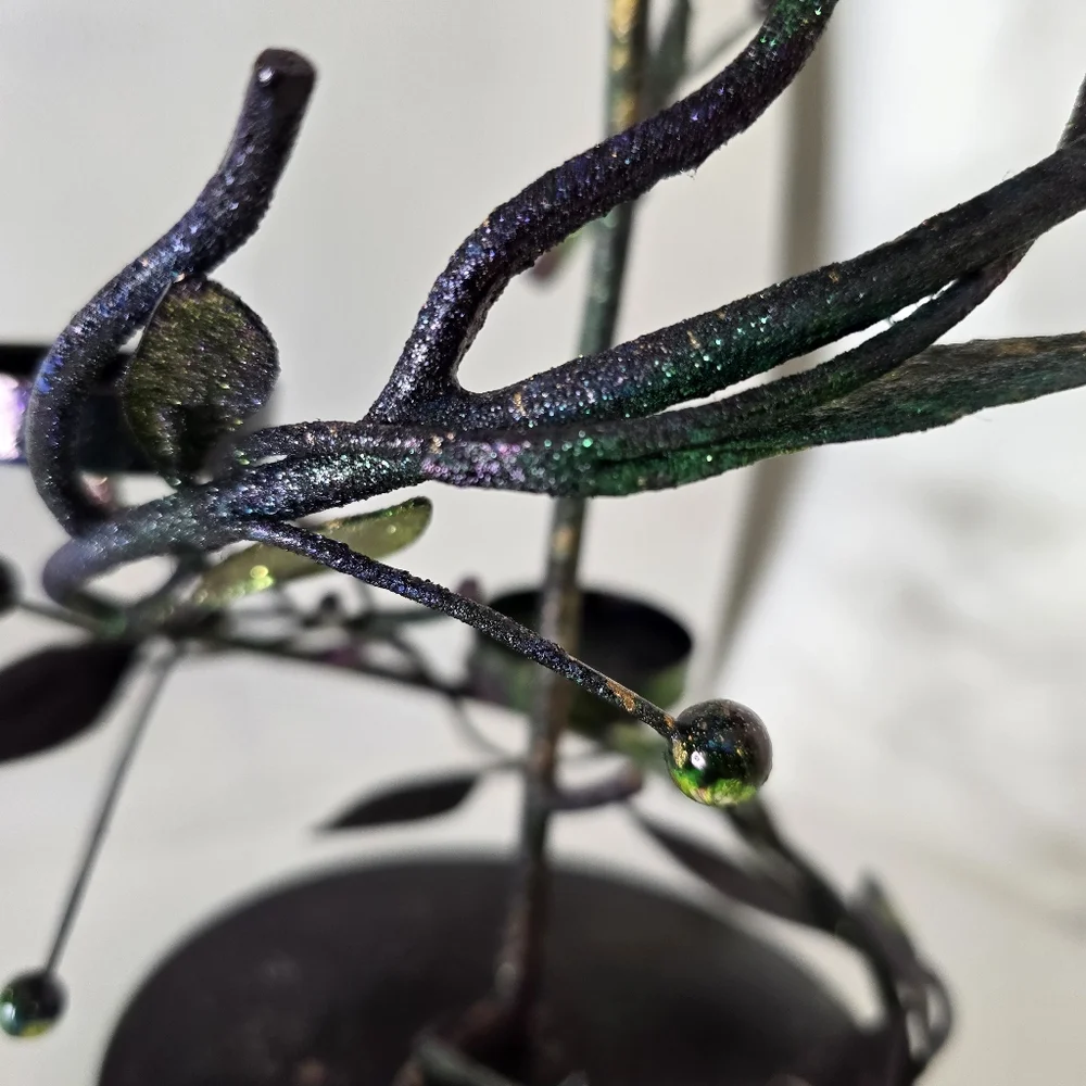 HANDCRAFTED Upcycled Metal Tea Light Candle Holder HANDPAINTED Table Art Decor - Picture 12 of 17